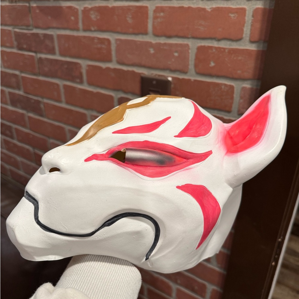 White and Pink Fox Mask